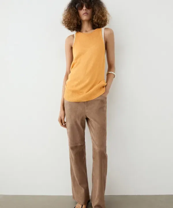 Топ без рукавов с халтер-горловиной, вязаный, Massimo Dutti — фото 4
