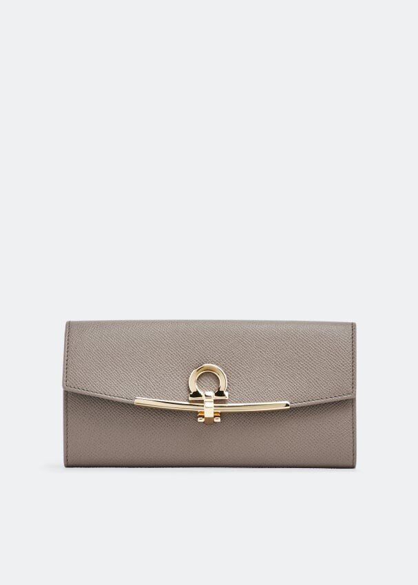 

Кошелек FERRAGAMO Gancini continental wallet, коричневый