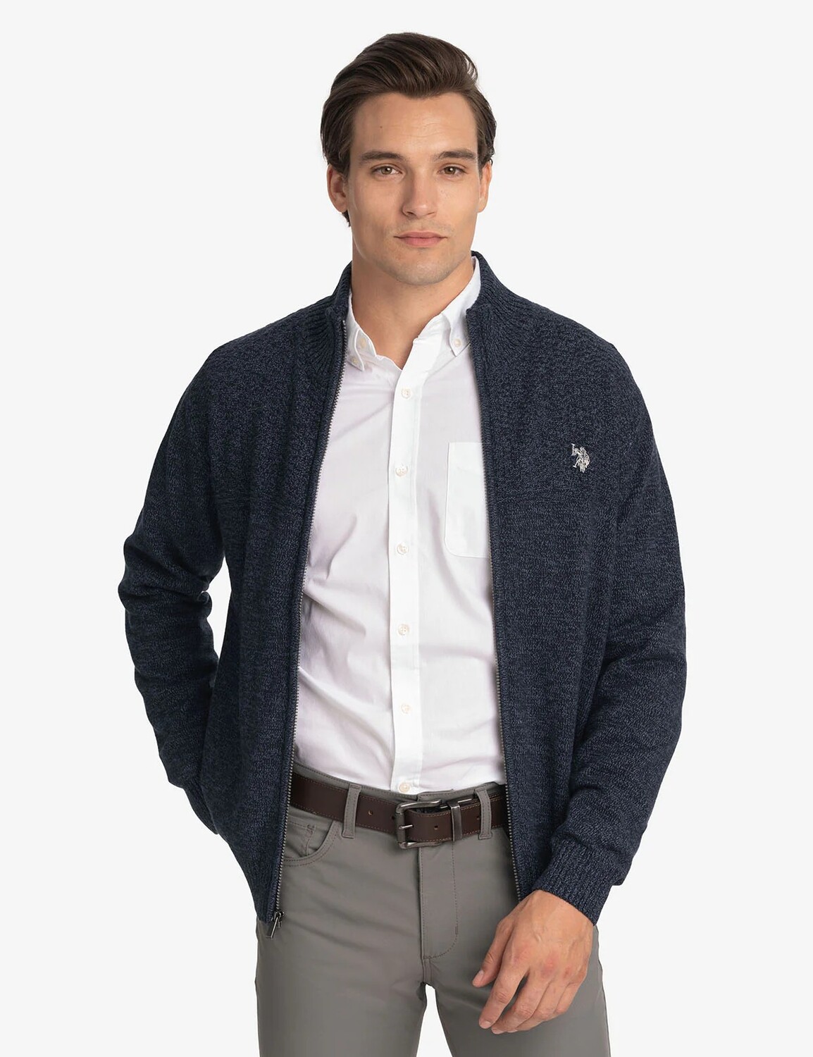 

Кардиган U.S. Polo Assn. Twist Marl Full Zip, темно-синий