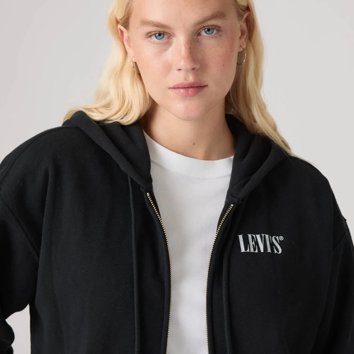 Повседневная толстовка на молнии Levi's, Hoodie Dreamy Butterfly Anthracite - Black — фото 2