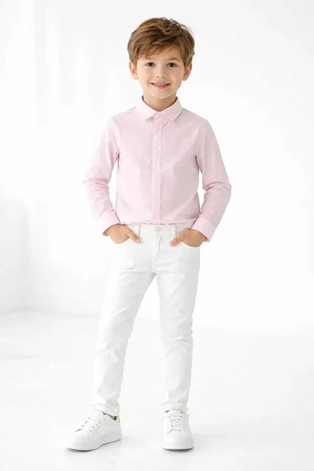 Детская рубашка для мальчиков с длинным рукавом Basics Calemore, Pink