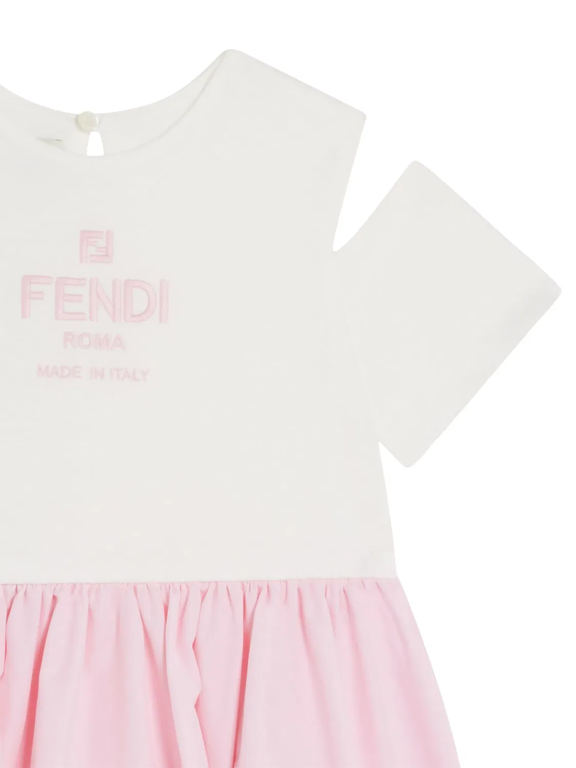 Платье с вышитым логотипом FENDI, розовый — фото 3