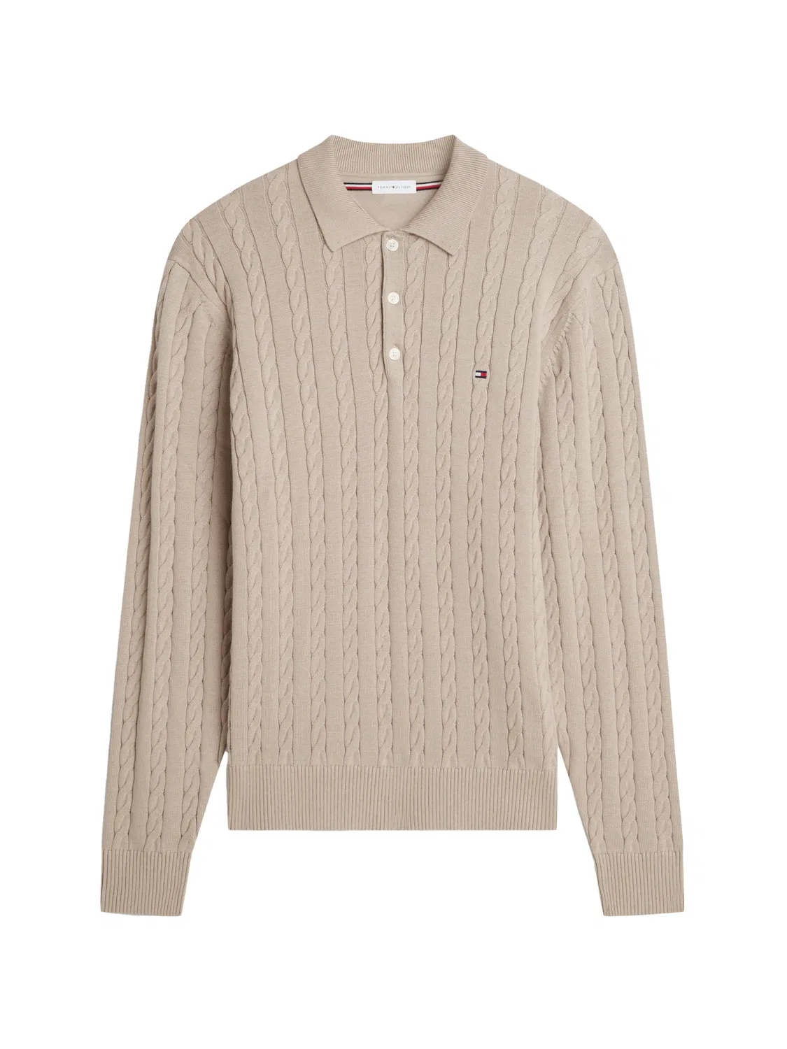 Свитер-поло с фактурной вязкой Tommy Hilfiger, нейтральные