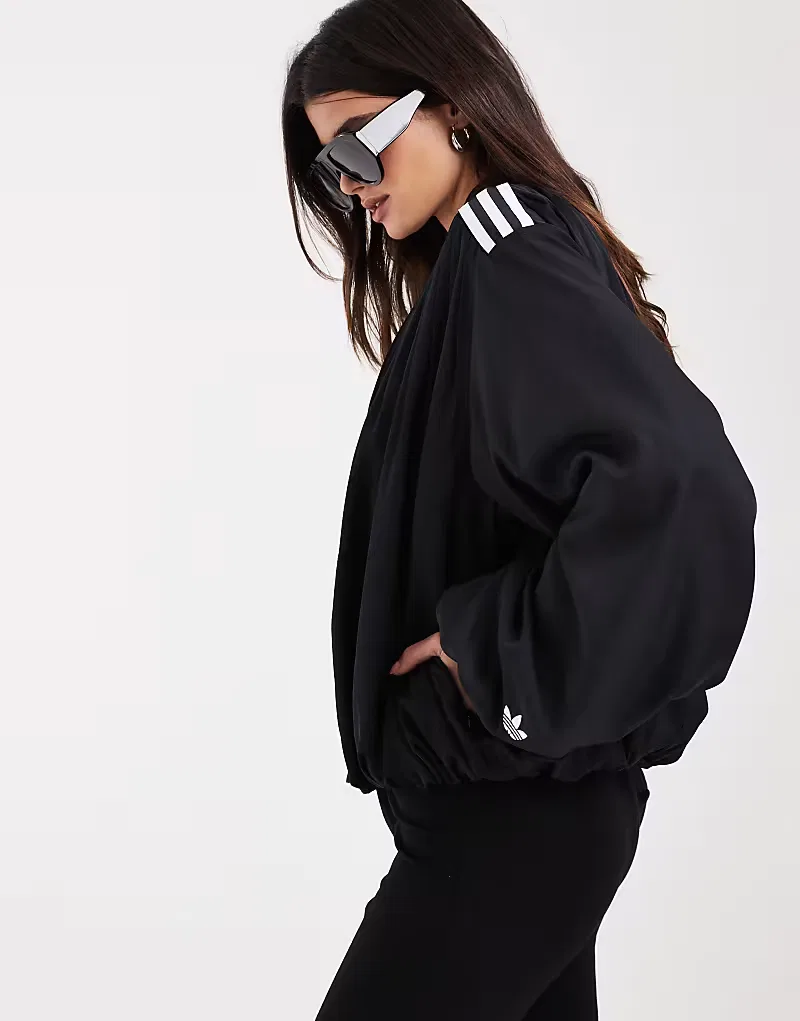 Плиссированная спортивная куртка Adidas Originals, черный