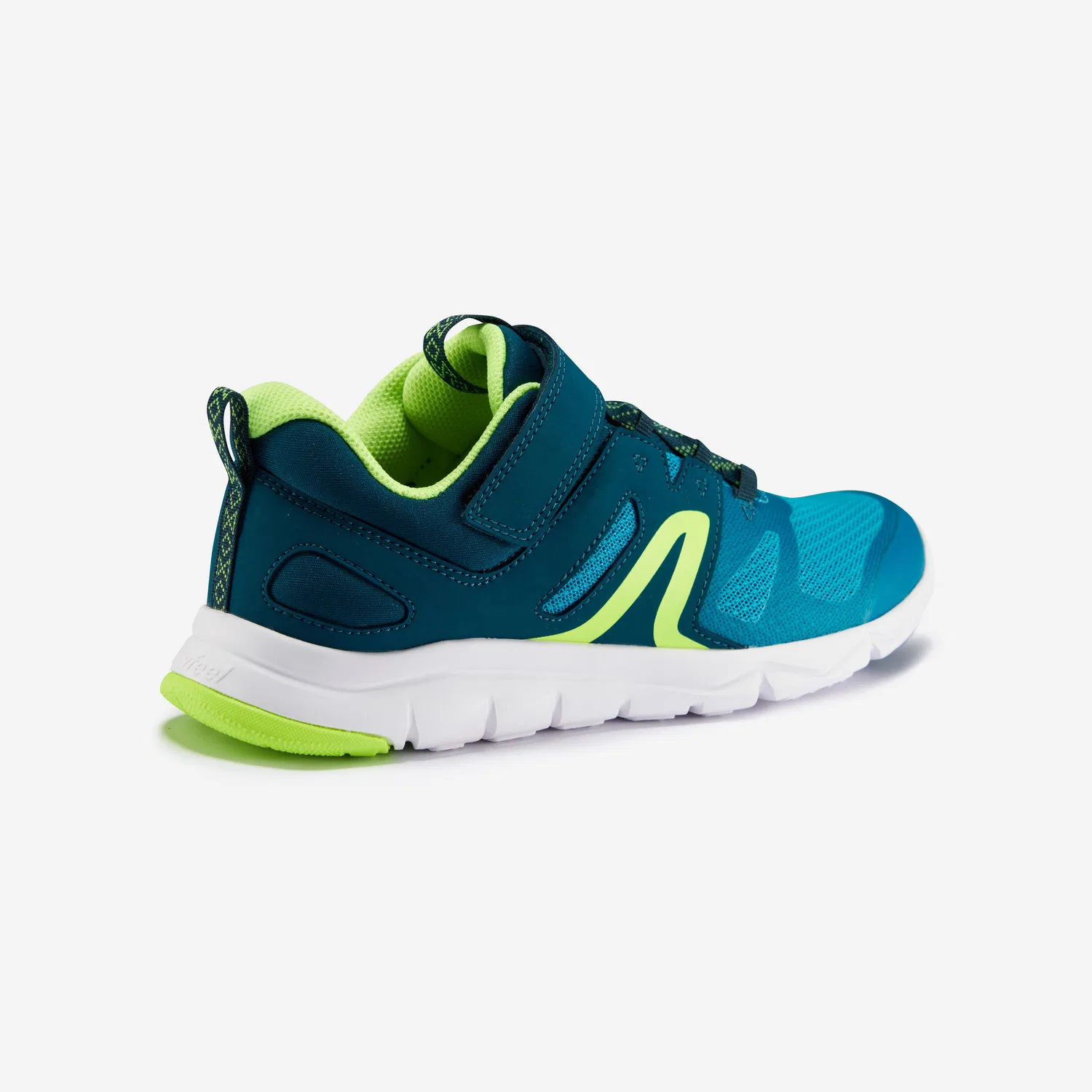 Детские спортивные кроссовки с липучкой PW540 Decathlon, Atlantikblau Blaugrun Fluoreszierendes Hellgelb — фото 3