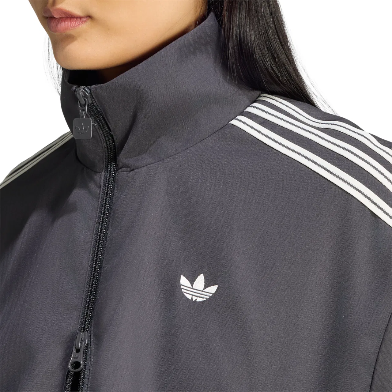 Женская куртка-олимпийка из переработанного полиэстера Firebird Track Top Adidas, Utility Black/Cloud White — фото 3