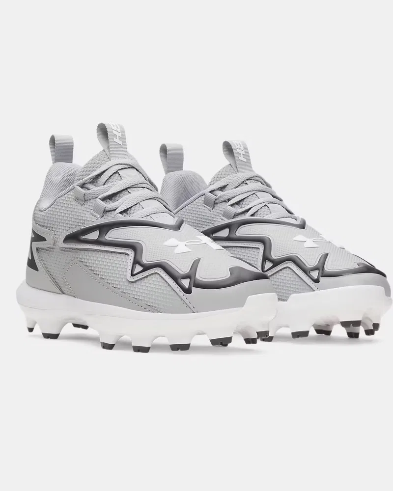 Бейсбольные бутсы для мальчиков с литой подошвой TPU UA Harper 11 TPU Jr. UnderArmour, Baseball Gray/Anthracite/White — фото 4