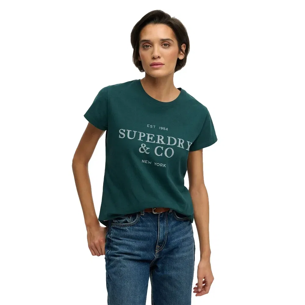 Футболка с коротким рукавом Luxe Casual Classic Superdry, зеленый