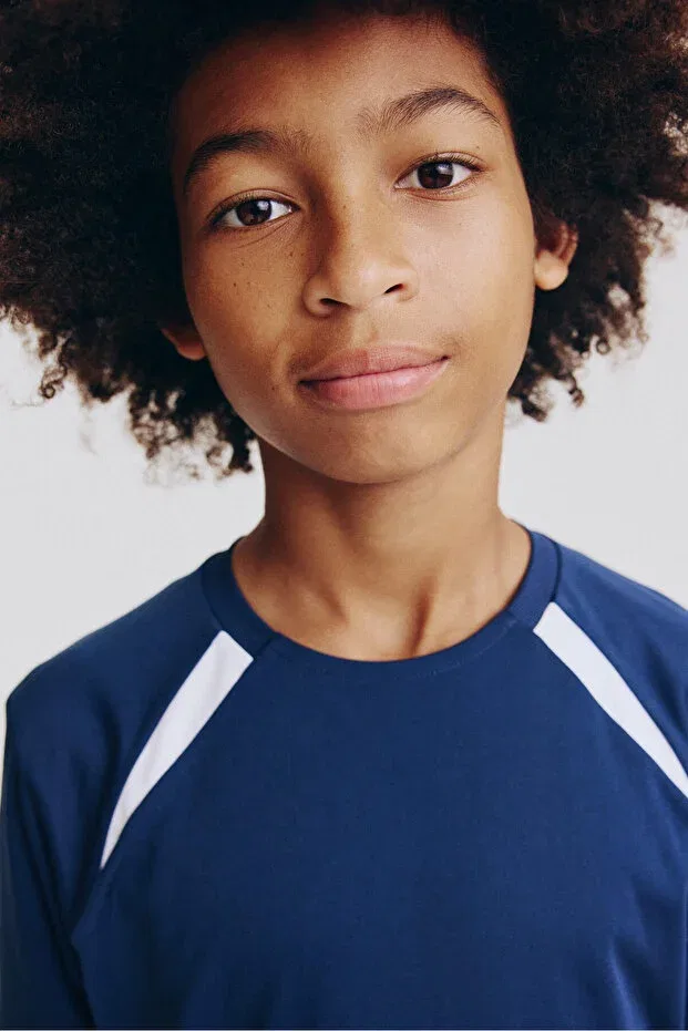 Детская футболка с коротким рукавом Sports top drymove H&M, Dark Blue — фото 2