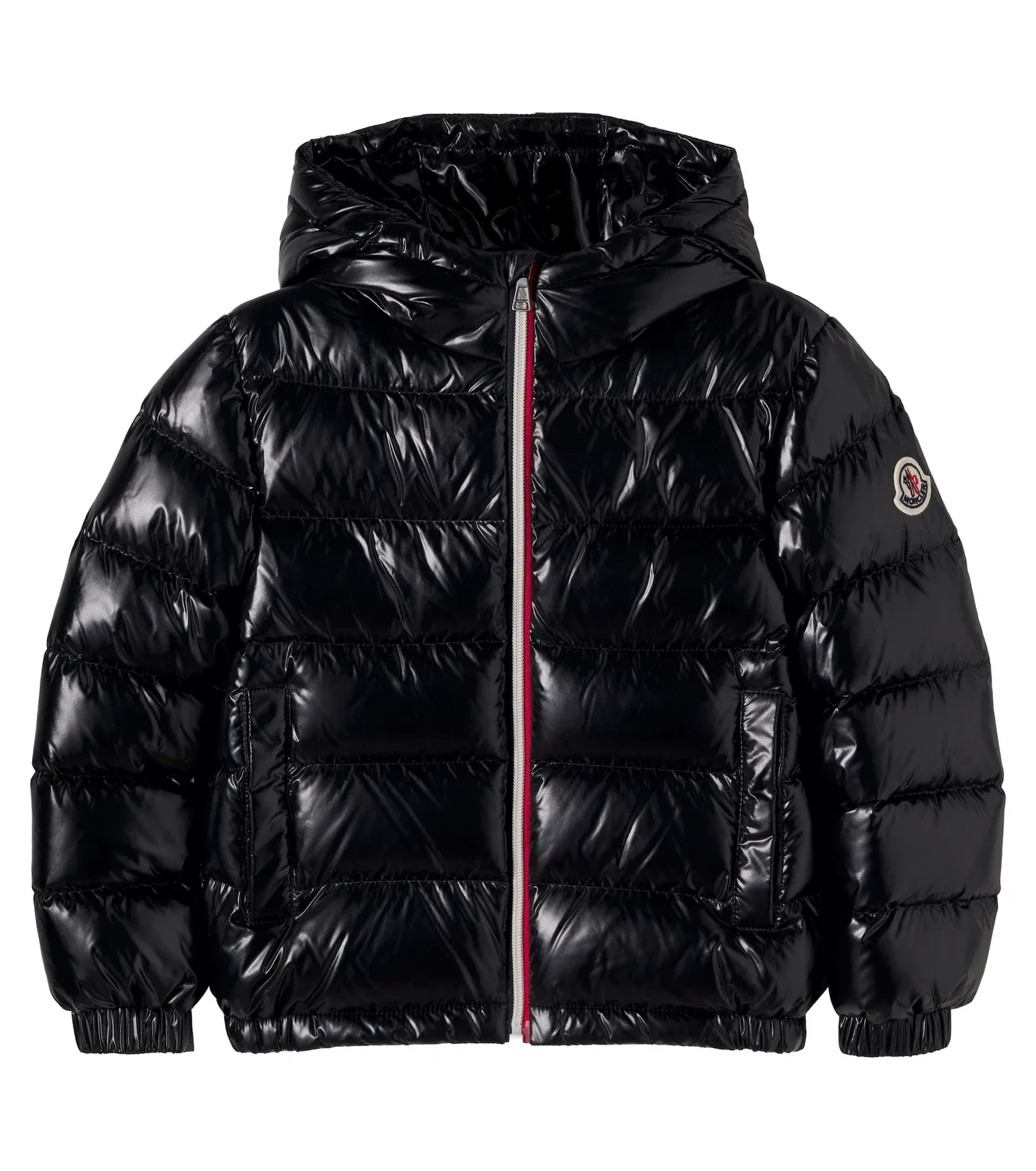 Пуховик с молнией New Aubert Moncler Enfant, черный