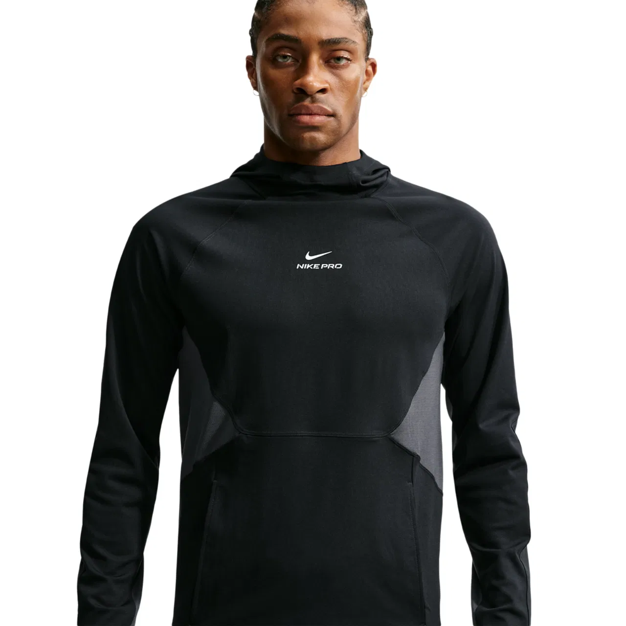 Мужская спортивная куртка с технологией Dri-FIT Nike Pro Midlayer, черный/белый
