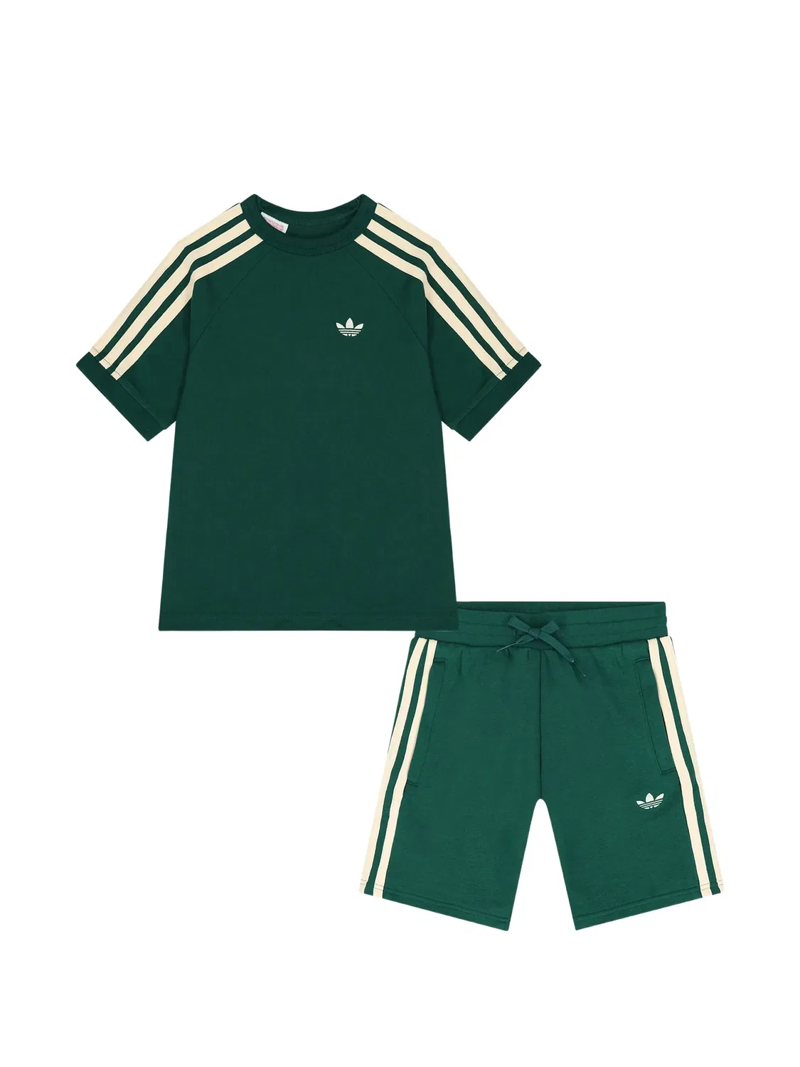 Adidas Комплект с шортами зеленый хлопковый