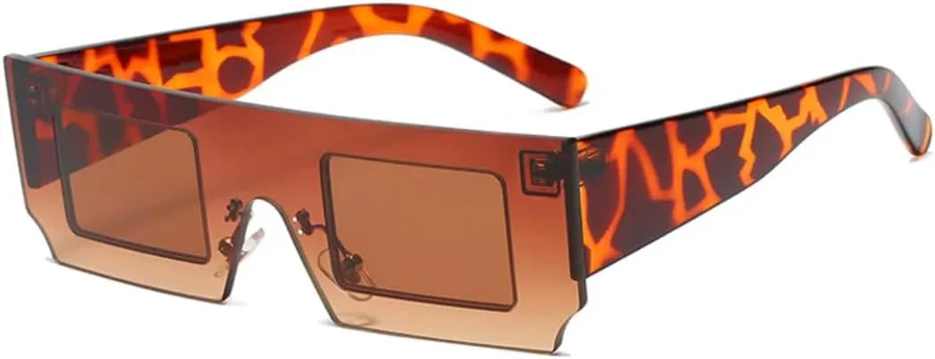 

Панк-солнцезащитные очки для женщин, роскошная квадратная оправа, модные очки для путешествий и вождения, защита от УФ-излучения UV400 TVTBBVV, Leopard Brown