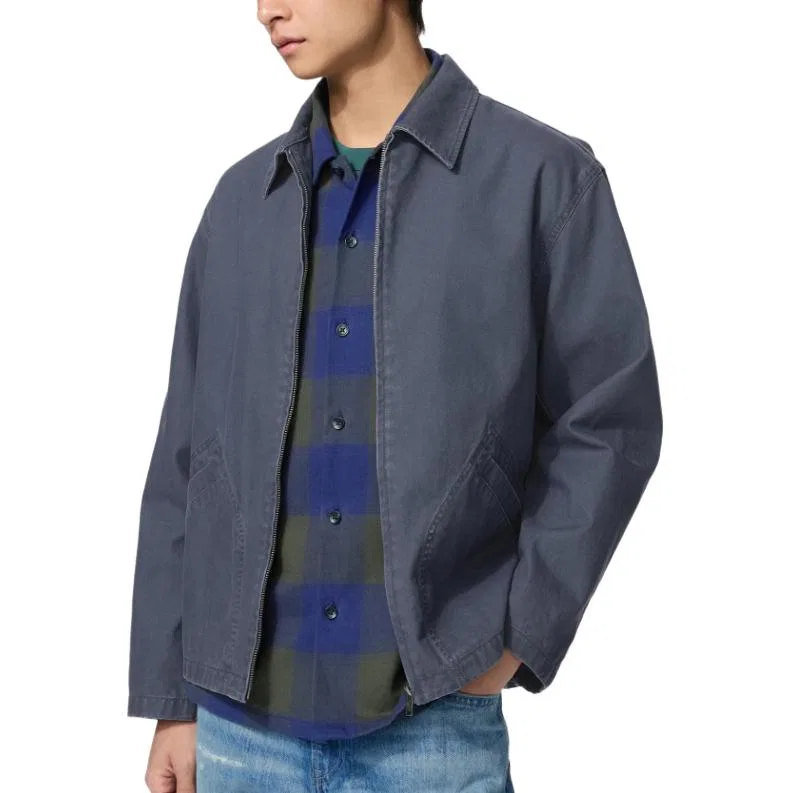 Мужская куртка с отложным воротником Blue UNIQLO