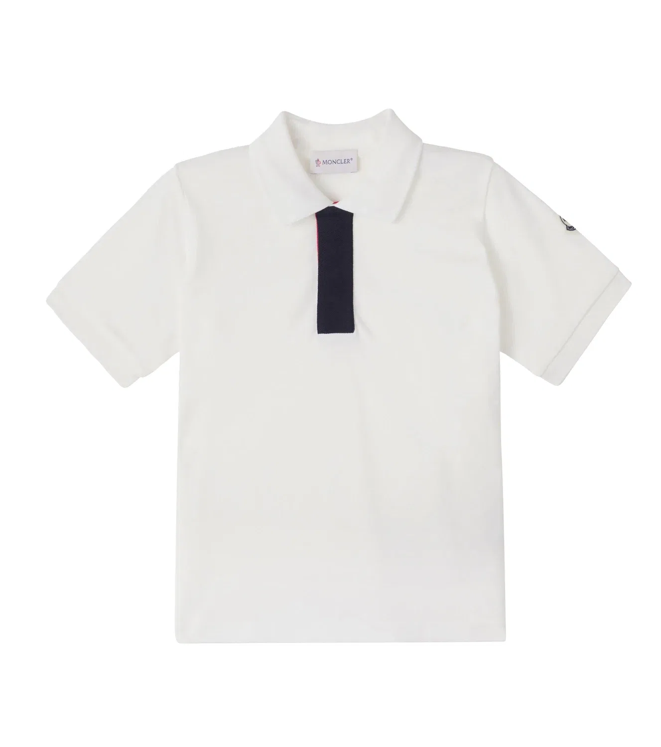 Футболка-поло из хлопкового пике Moncler Enfant, белый