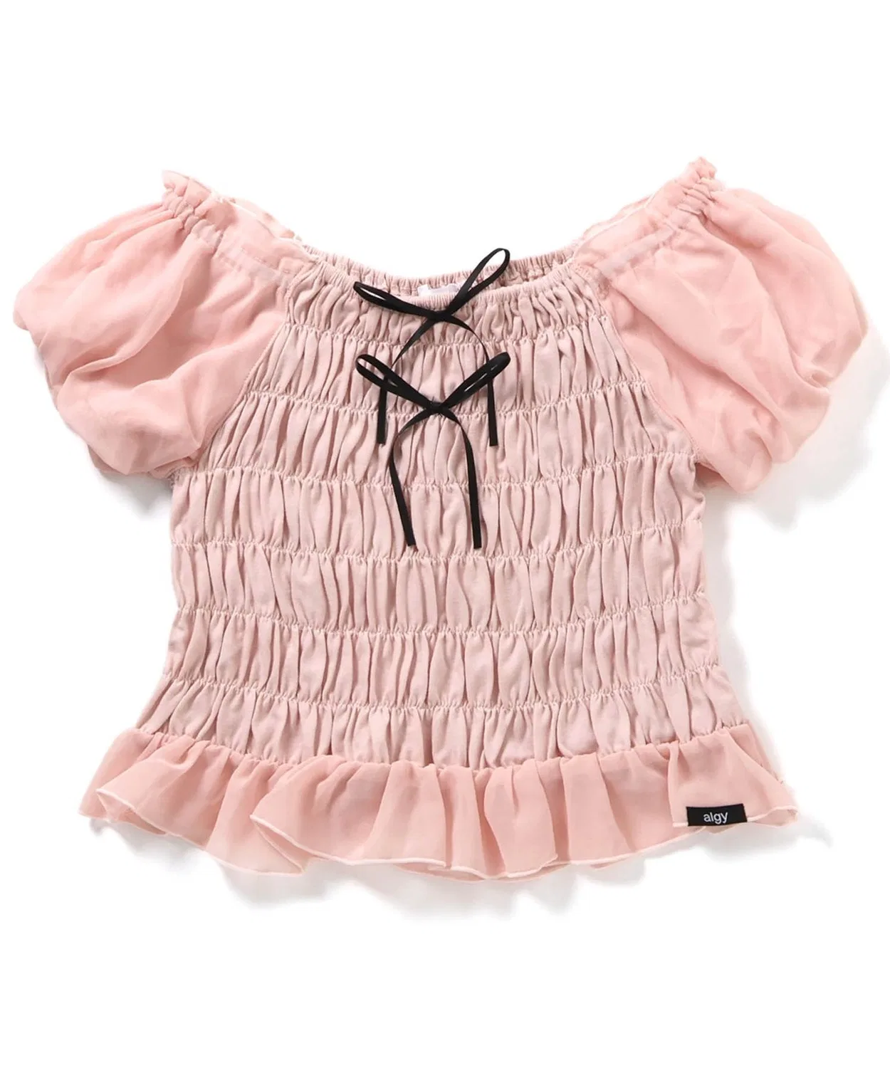 Детская блузка с шеррингом и коротким рукавом algy, Pink