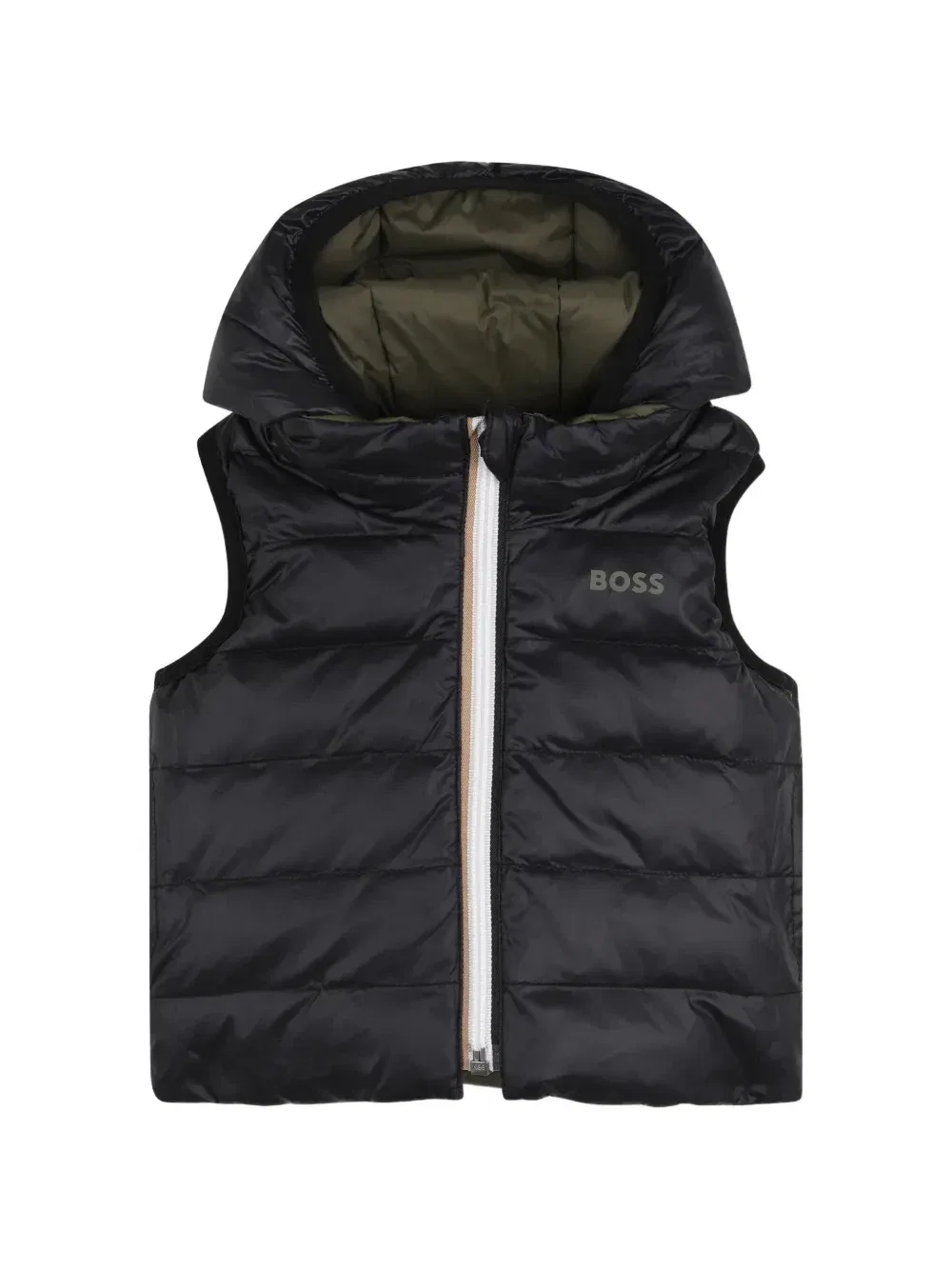Двусторонний дутый жилет Boss Kidswear, черный