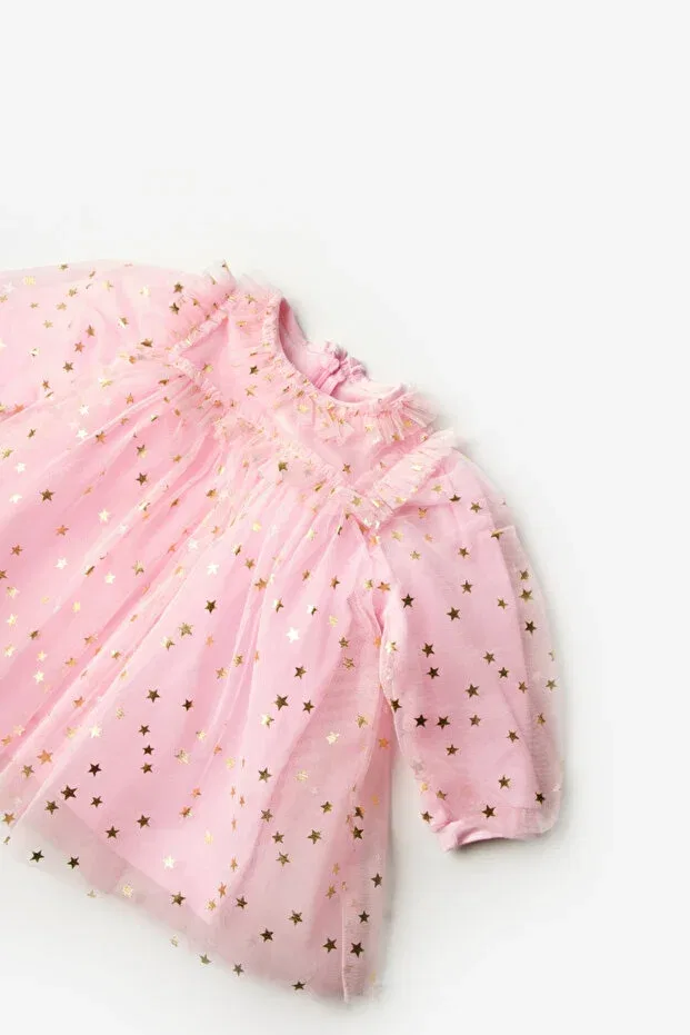 Детское платье для девочек с длинным рукавом vanessa Le Mabelle, Pink — фото 3