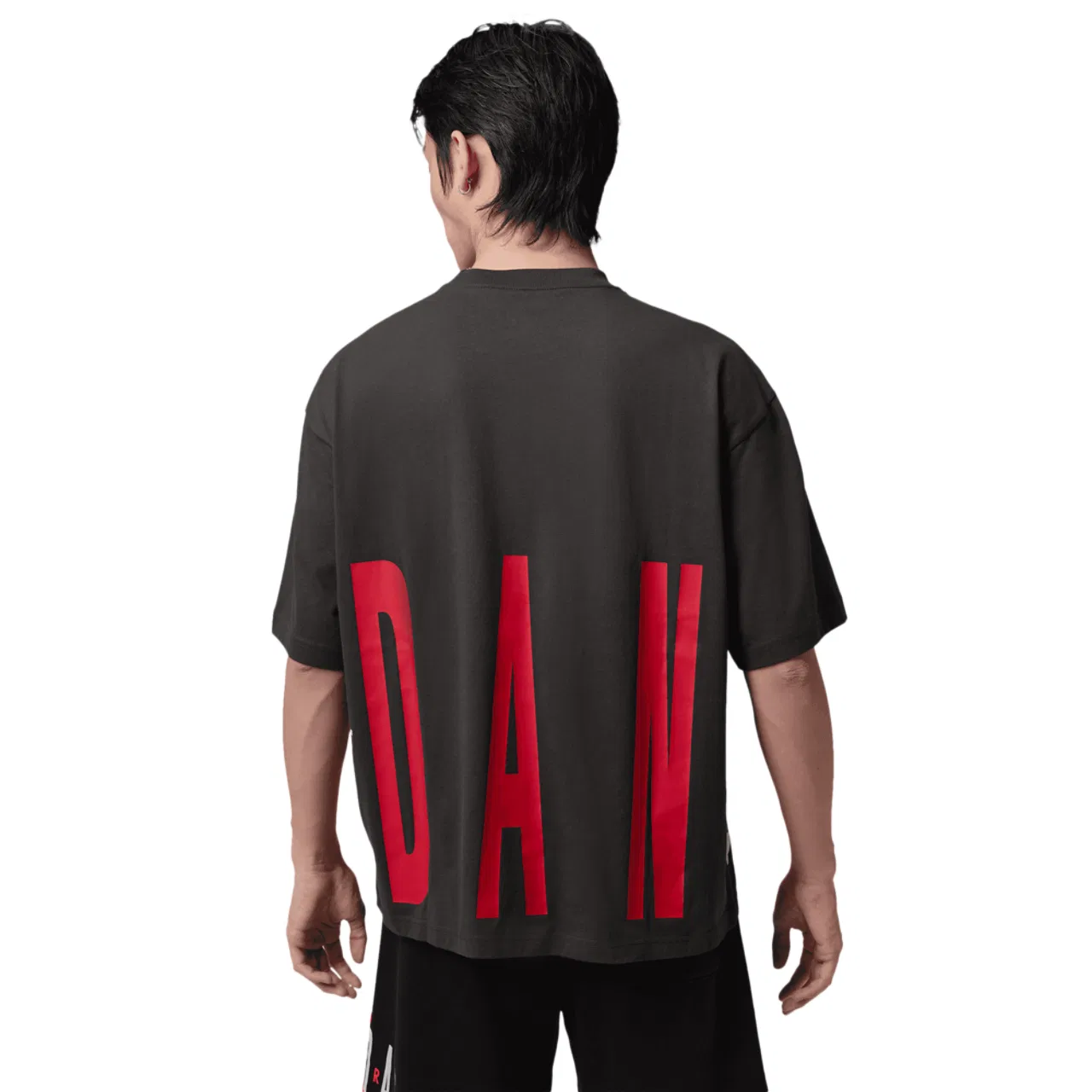 Мужская футболка Oversized Torso Stretch Jordan, цвет Off Noir/Gym Red — фото 2