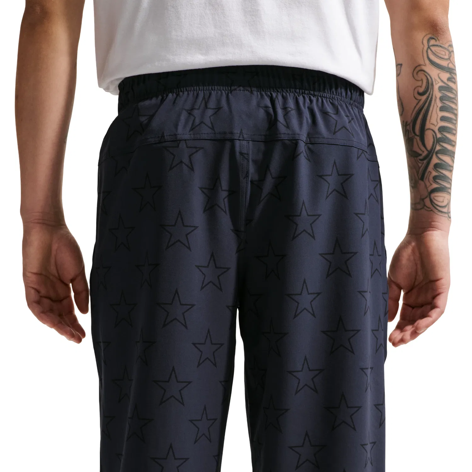 Мужские штаны из футера с принтом Nike USMNT Energy Dri-FIT Woven Pants Dark Obsidian University Red, синий — фото 2