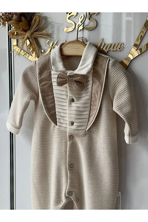 Детский комбинезон для мальчиков хлопковый Mymio, Beige — фото 2