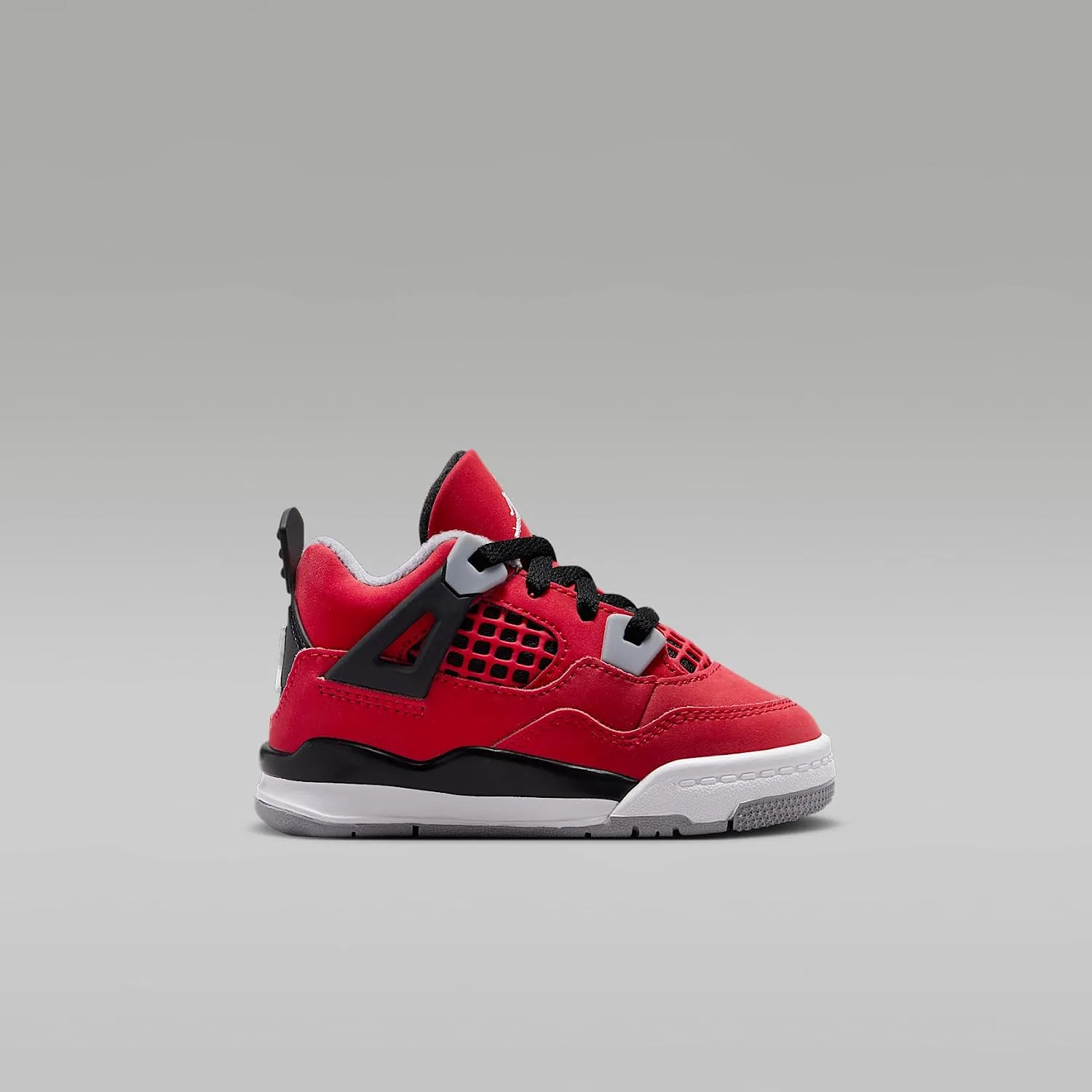 Детские кроссовки для мальчиков с принтом Jordan 4 Nike, Fire Red/Black/Cement Grey/White — фото 4