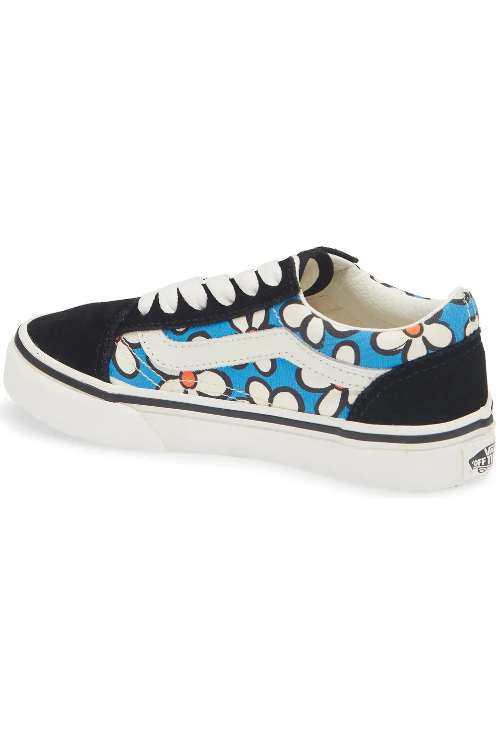 Кроссовки детские на липучках Old Skool Vans, Painted Floral Bright Azure — фото 2