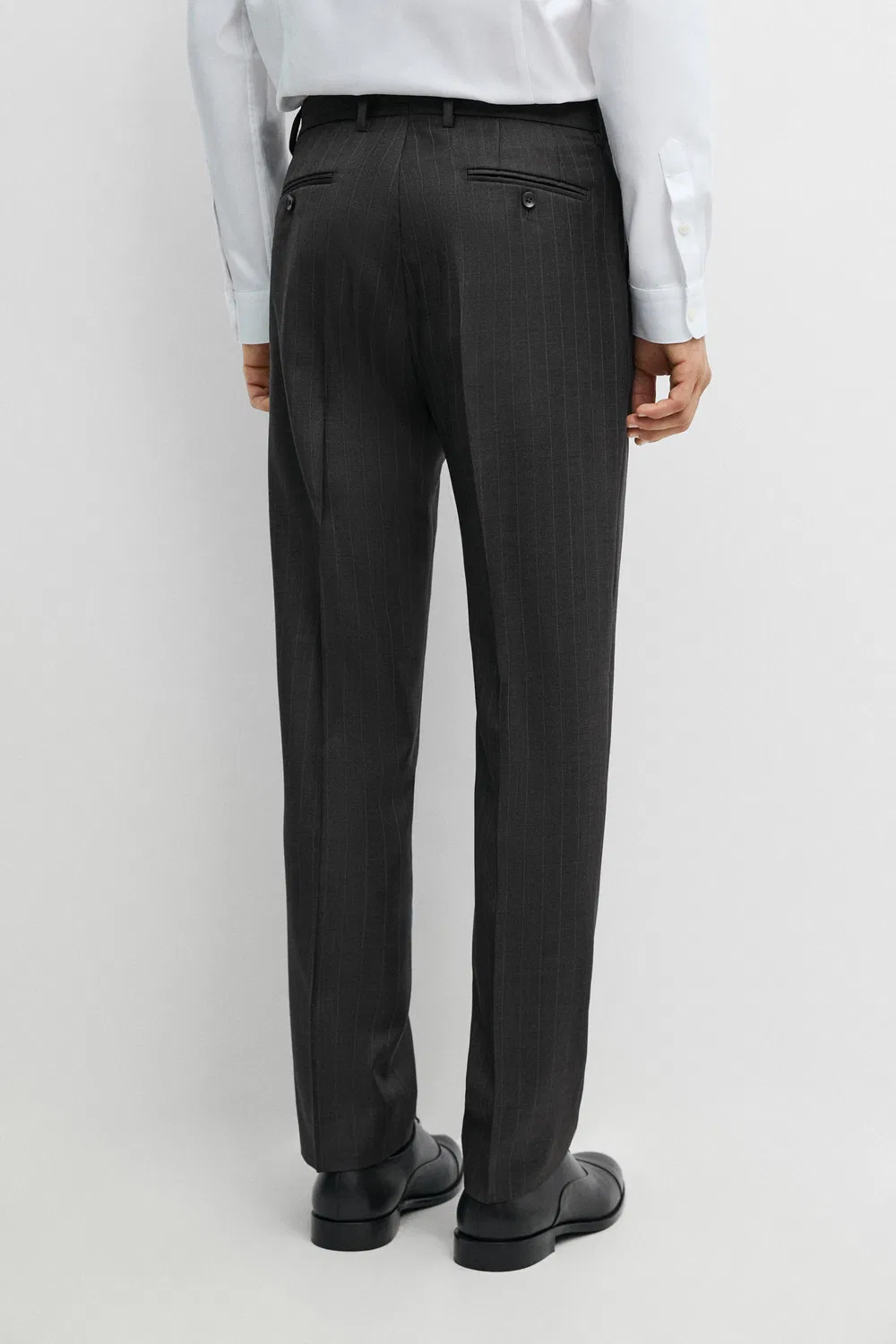 Брюки Massimo Dutti 100% Wool Striped Suit , угольно-серый — фото 3