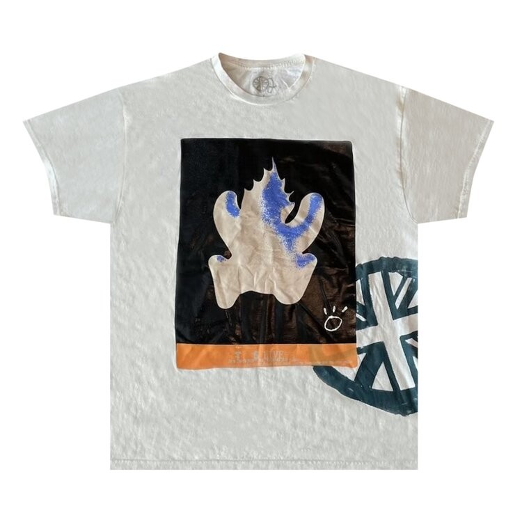 

Футболка Cactus Jack by Travis Scott O2 Live Burning Man Tee 'Off White', белый