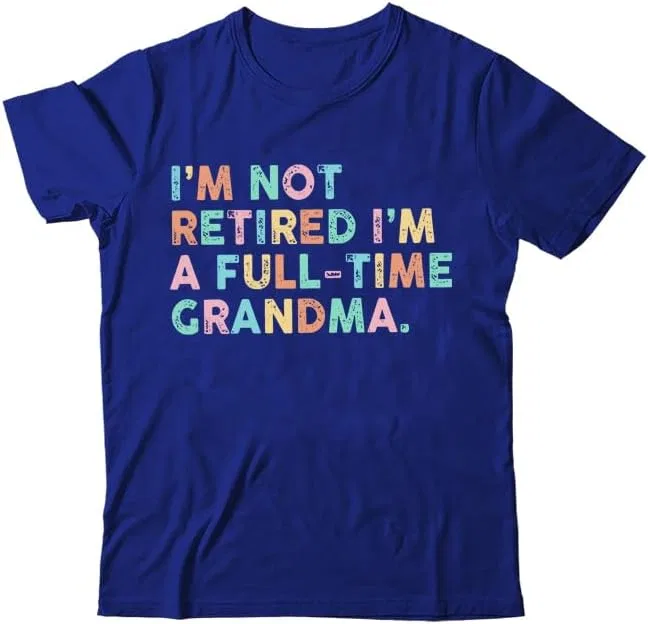 Унисекс футболка с принтом Full-time Grandma, Sapphire Blue