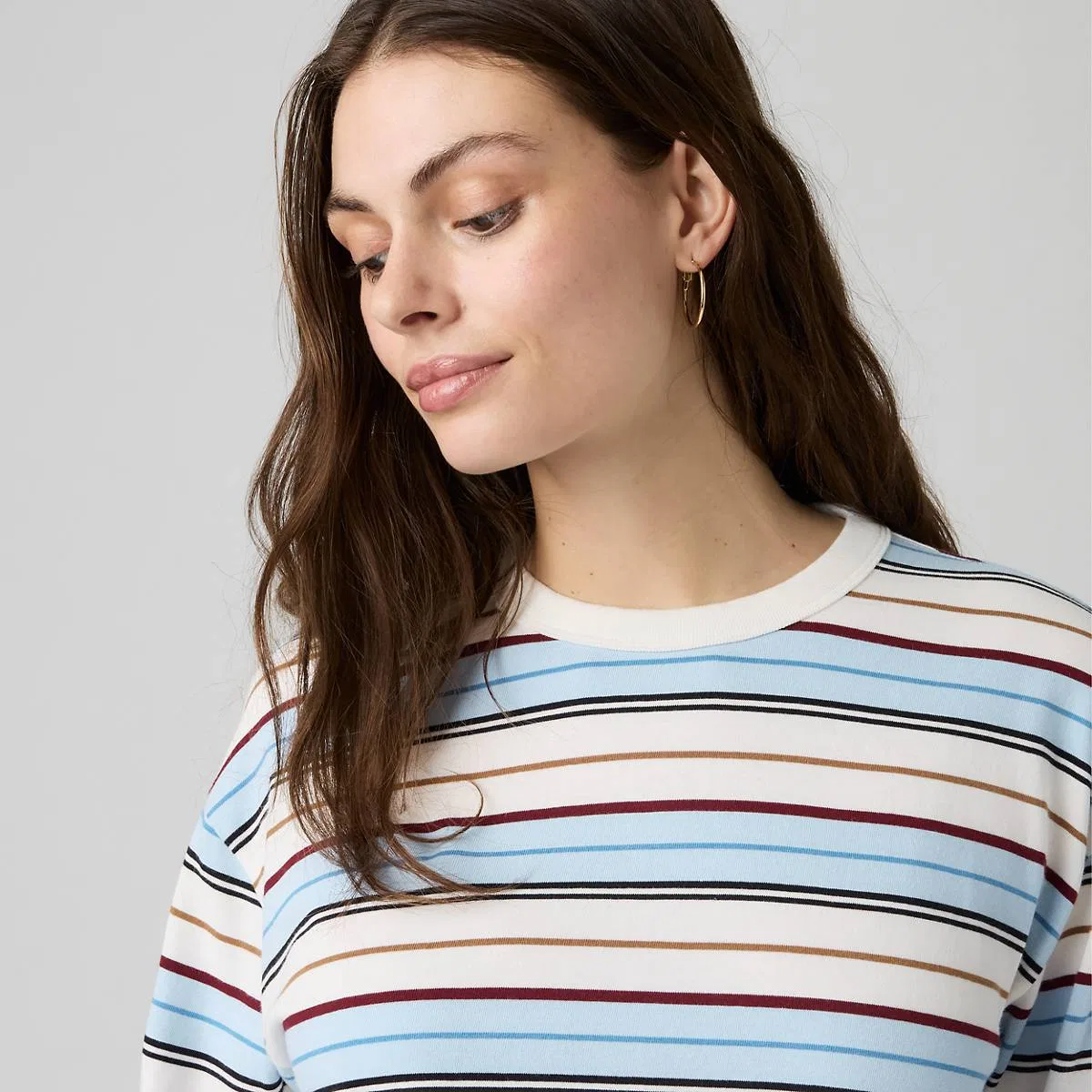 Винтажная футболка с длинными рукавами Levi's, Wednesday Stripe Egret - Multi-Color — фото 2