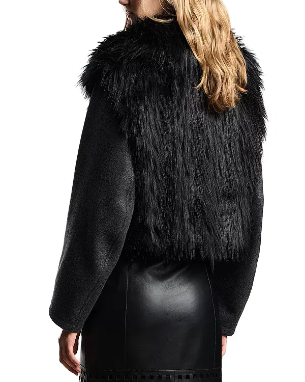 Женская куртка из искусственного меха Emporio Armani, Dark Grey Melange — фото 4