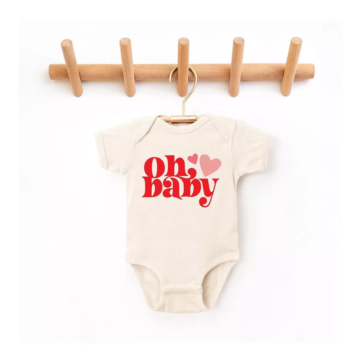 Детский боди с коротким рукавом Oh Baby Heart The Juniper Shop, Natural