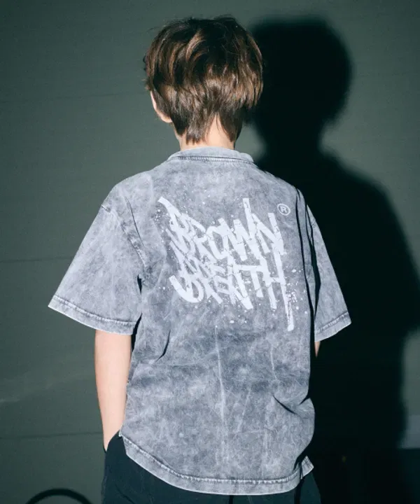 Футболка с коротким рукавом Kids pigment tag pocket tee Brownbreath Kids, charcoal