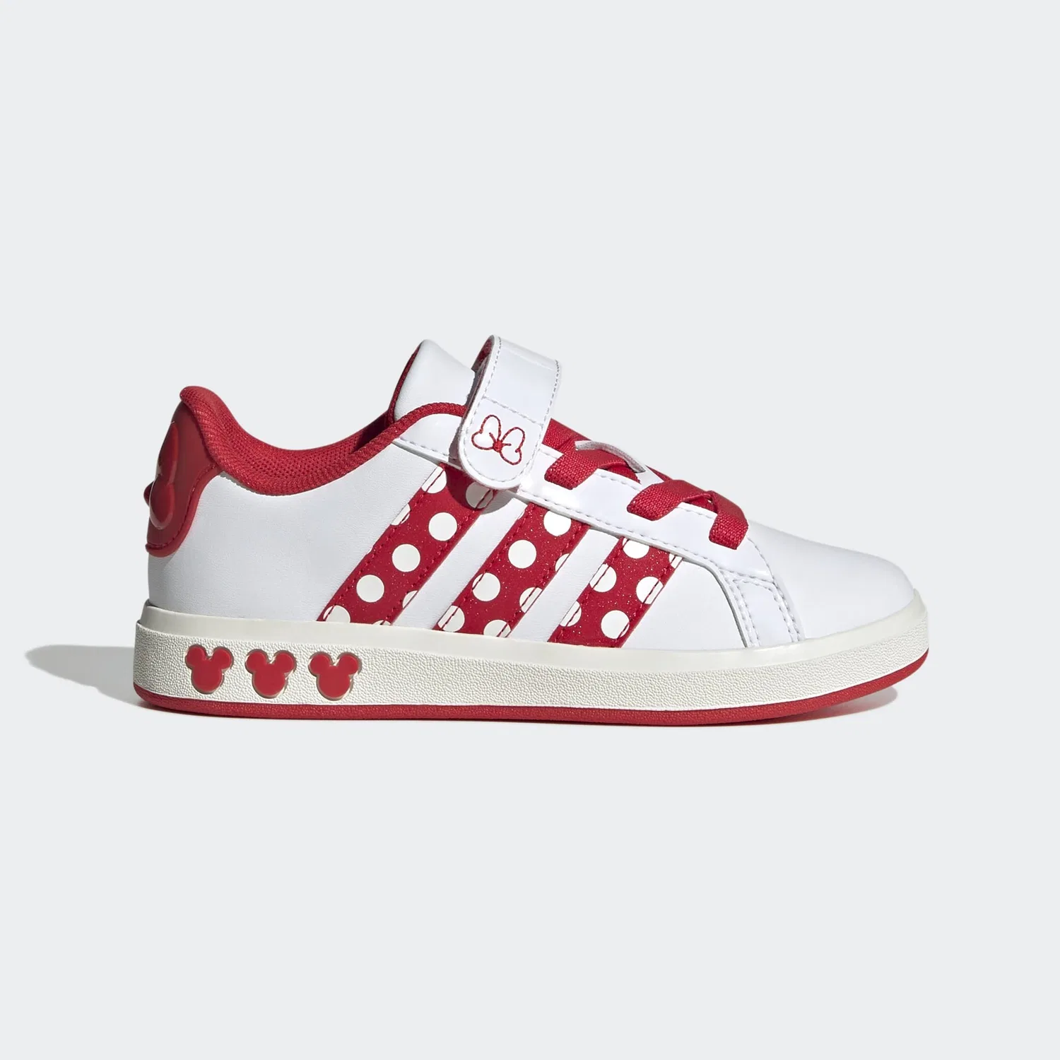 Детские кроссовки с принтом Minnie Mouse Adidas Sportswear, Cloud White/Pure Ruby/Off White — фото 2