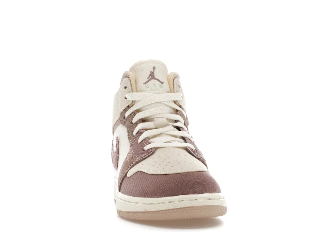 Детские кроссовки с деконструированным дизайном Jordan 1 Mid SE Craft Jordan, Sail/Taupe Haze/Fossil Stone/Celestial Gold/Muslin — фото 2