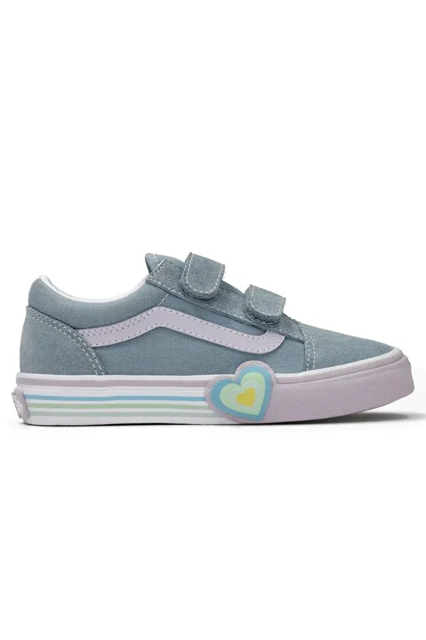 Детские кроссовки для девочек с липучкой Vans Old Skool V Heart, Mixed