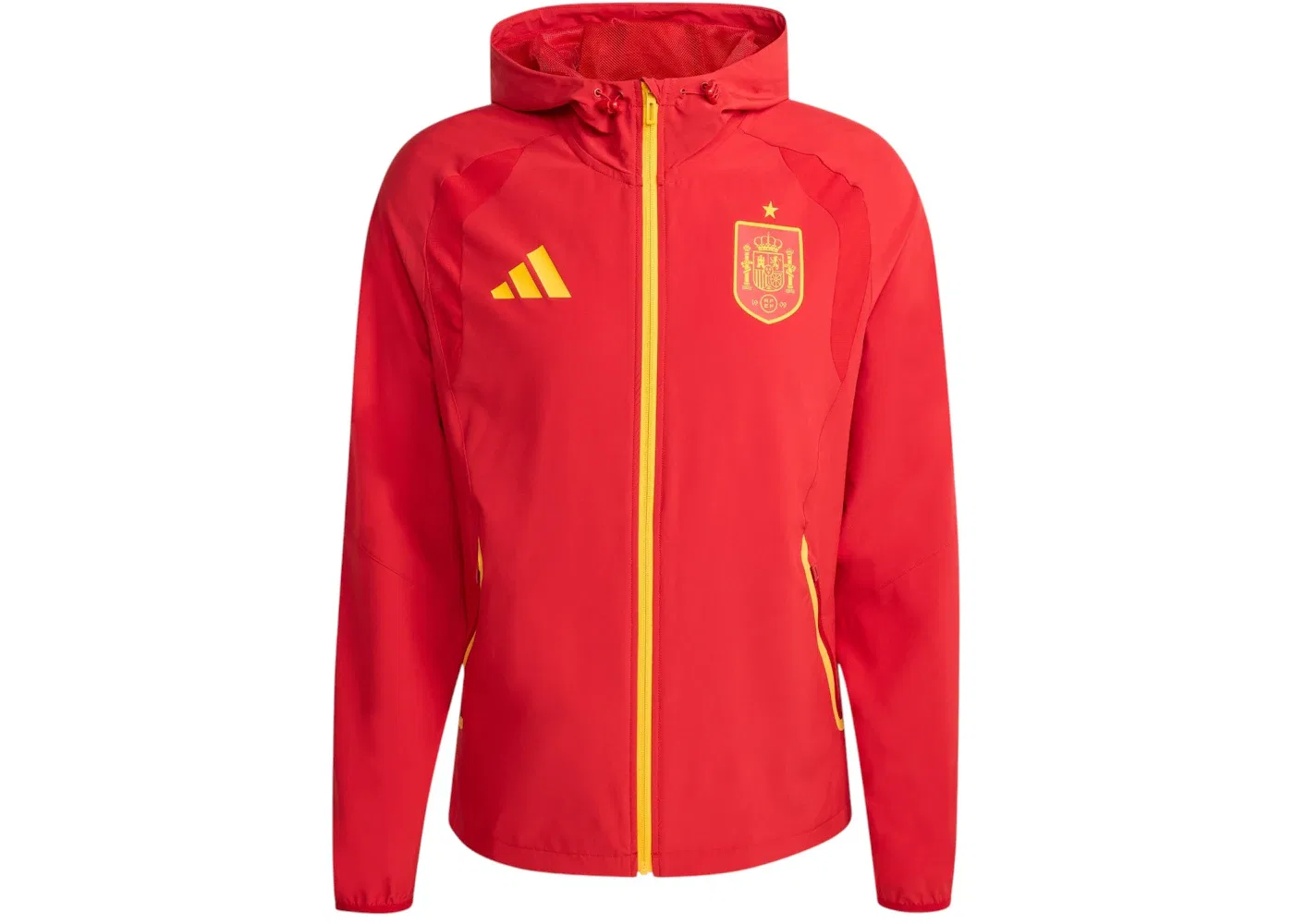 Мужская ветровка с принтом Spain Tiro Travel Full Zip Adidas, цвет Team Power Red