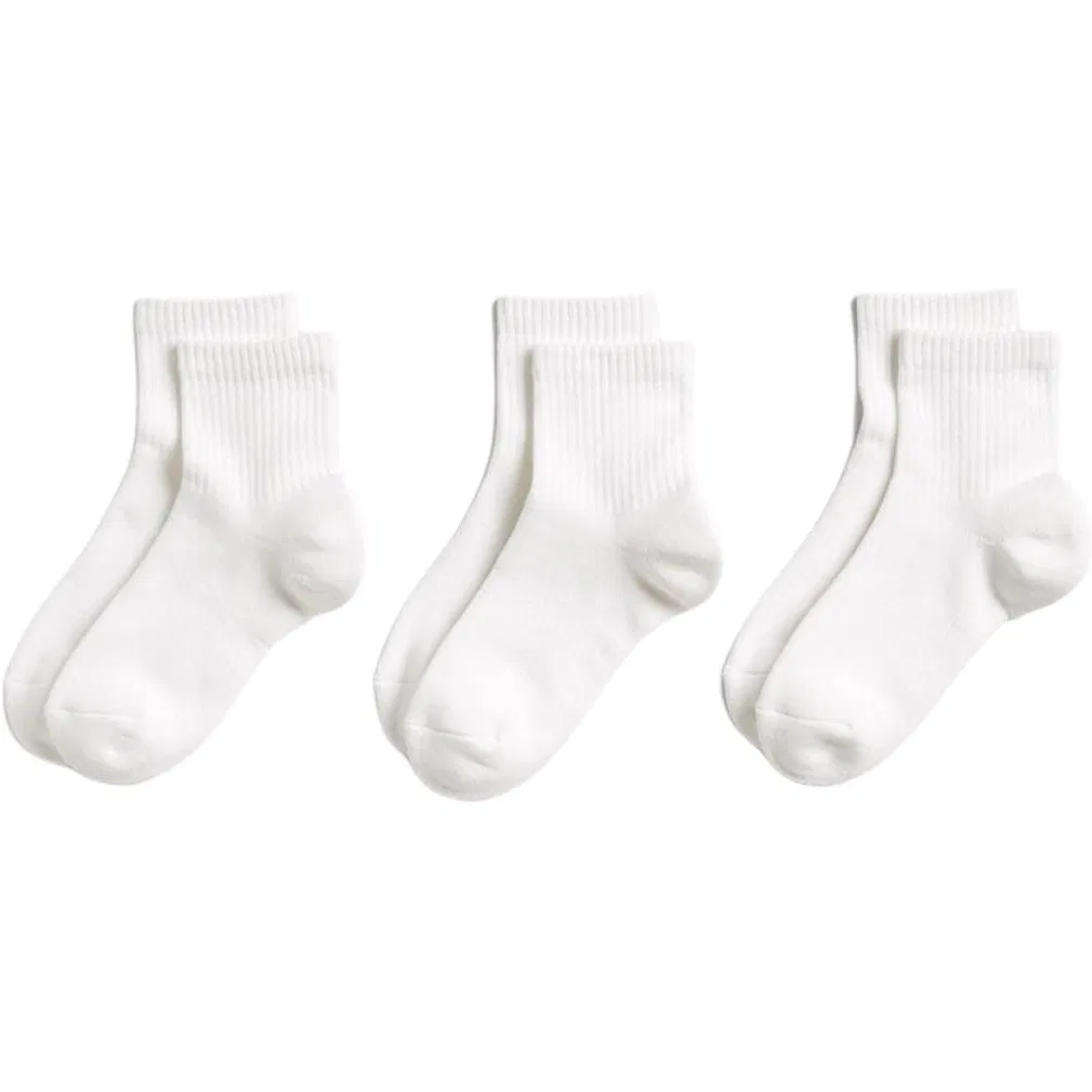 Женские носки с длиной до щиколотки, комплект из 3 пар, UNIQLO, White