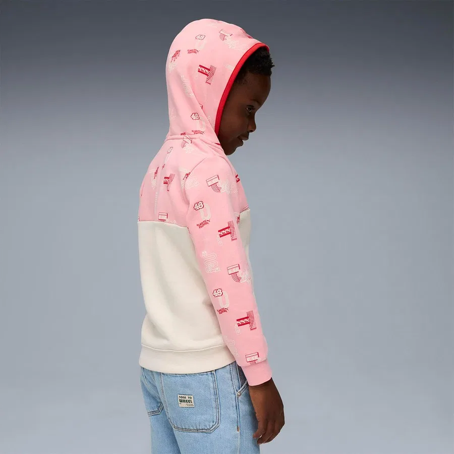 Детский свитшот с капюшоном Little Runners Half-Zip Puma, Бежевый/Темно-синий — фото 3