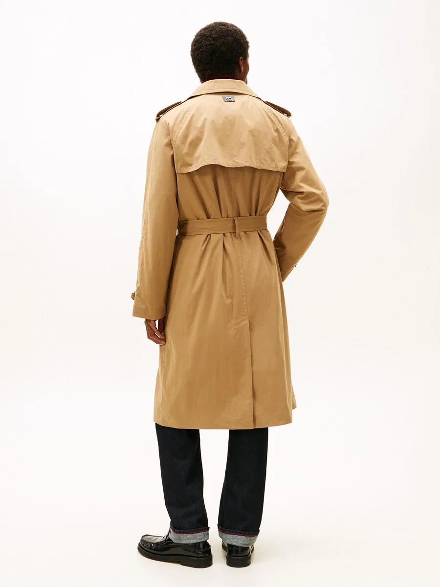 Пальто TOMMY HILFIGER Between-Seasons в стиле «Smart Casual» песочного цвета — фото 3
