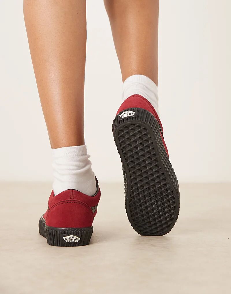 Кроссовки Vans Old Skool Creeper бордового и красного цветов — фото 4