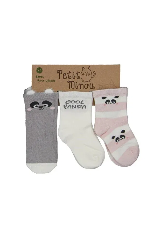 Детские носки для девочек с принтом 3-шт Petit Minou, Pink