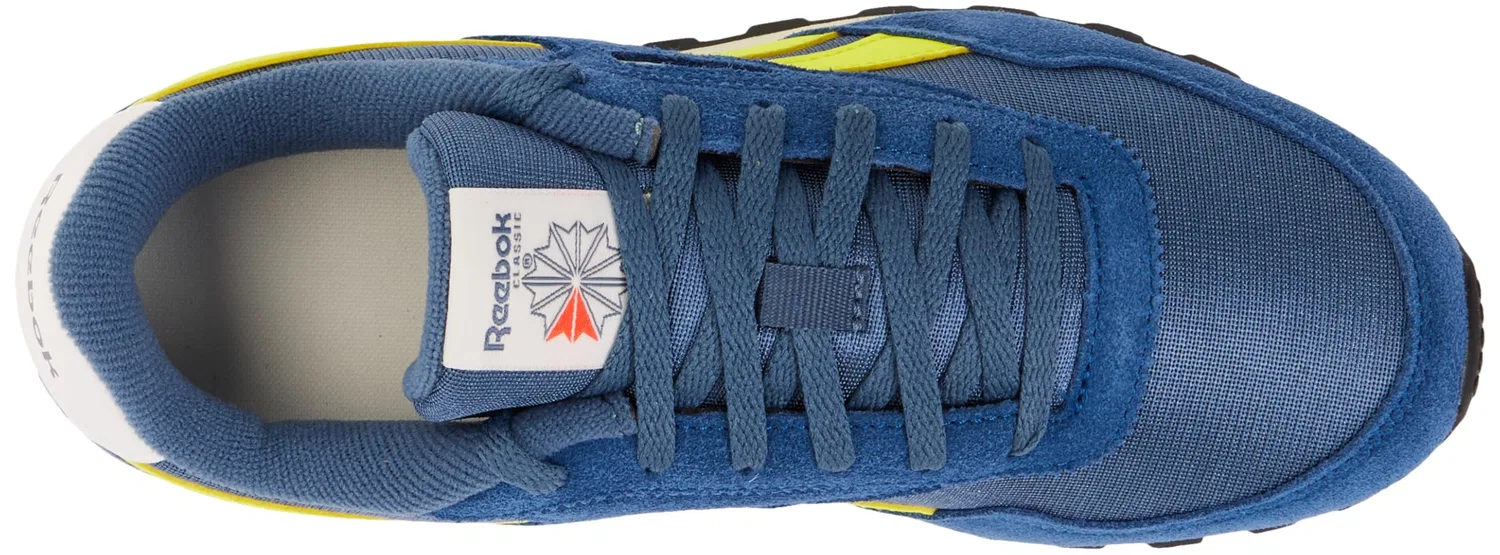 Детские кроссовки для мальчиков с принтом Classic Az Reebok, Shadow Batik Blue Solar Acid Yellow — фото 3