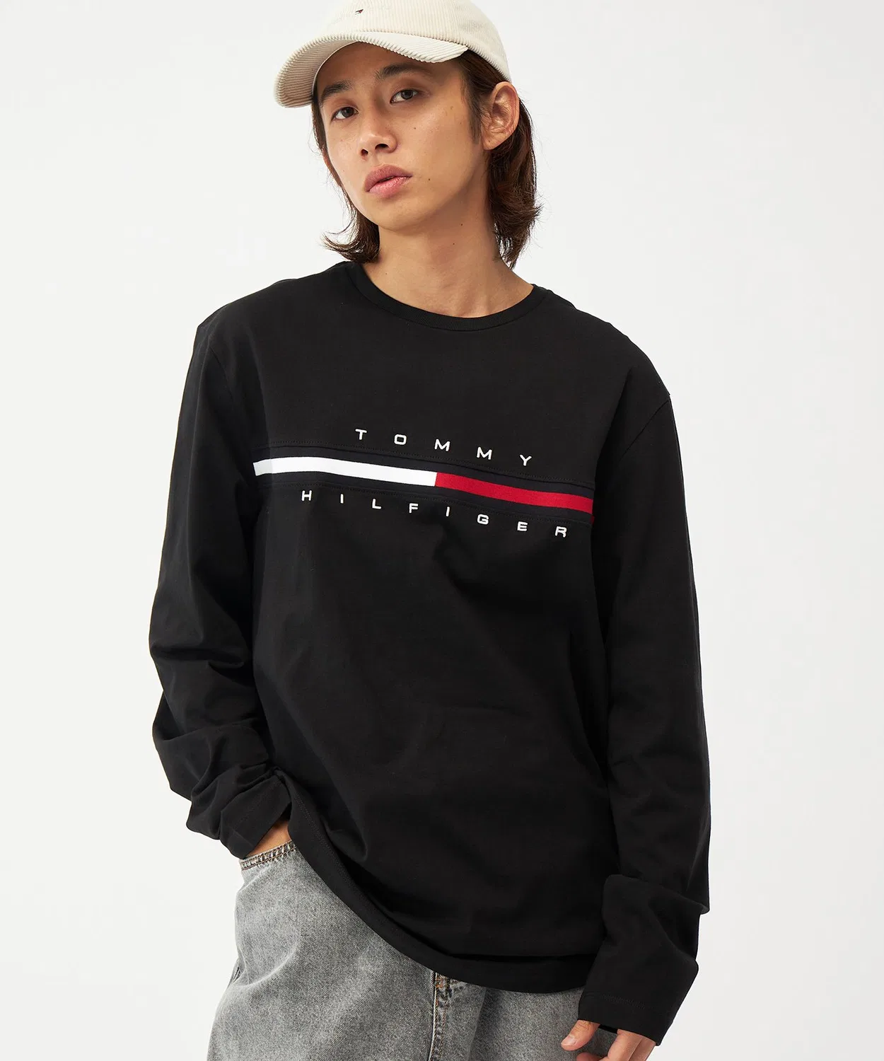 Мужская футболка с длинным рукавомс принтом TINO TEE TOMMY HILFIGER, Black — фото 2