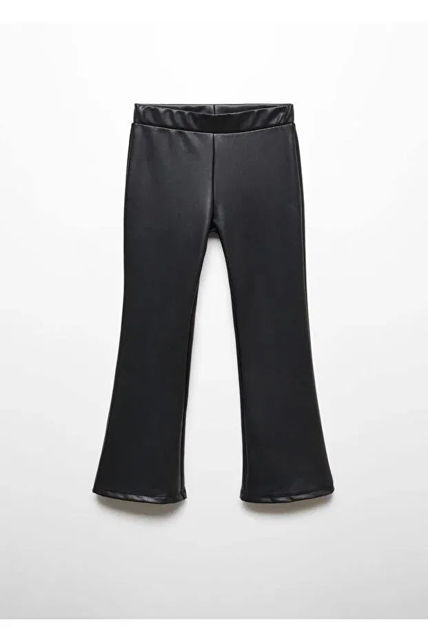 Детские леггинсы для девочек из кожзаменителя Mango Kids, Black