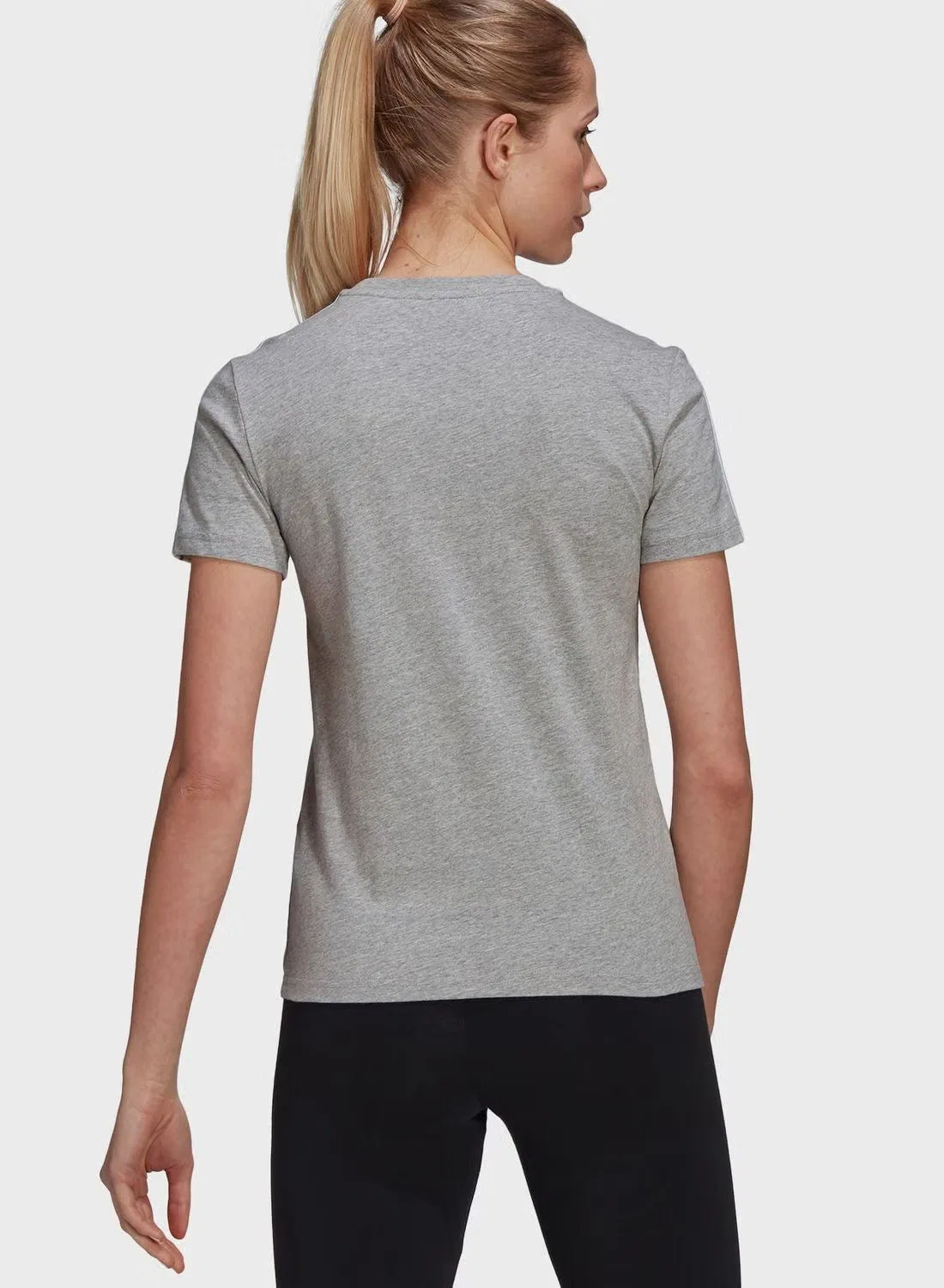 Футболка тренировочная с длинным рукавом W 3s t Adidas, серая — фото 2