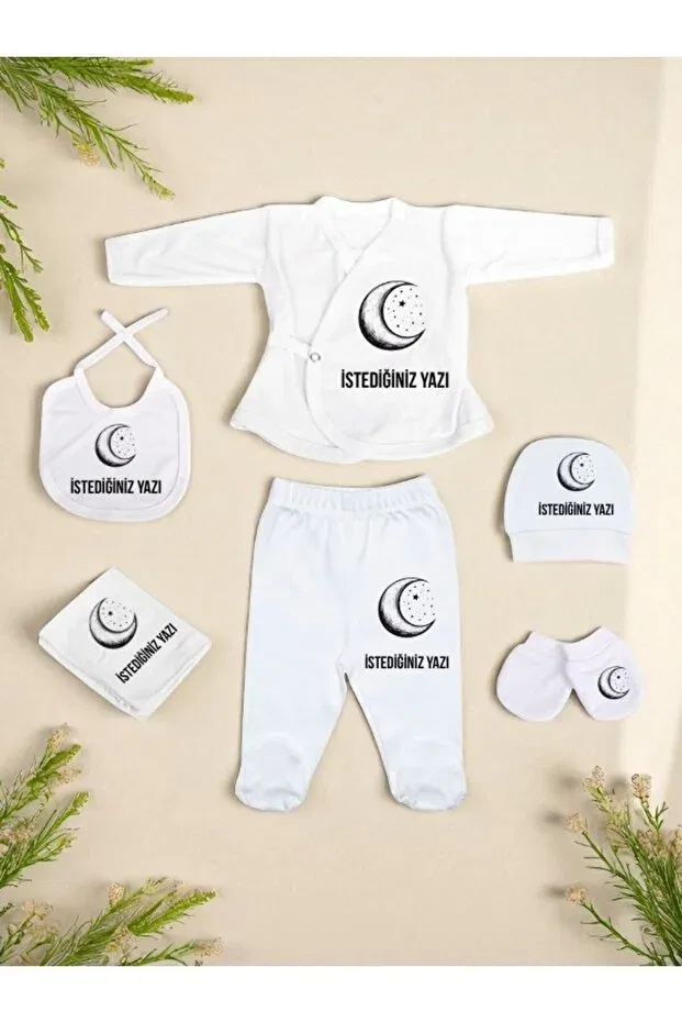 Детский комбинезон для новорожденных с принтом Moon Star Lili Hediyelik, White