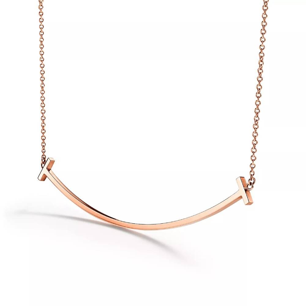 Кулон с цепочкой Tiffany & Co. Smile Large, розовое золото — фото 3