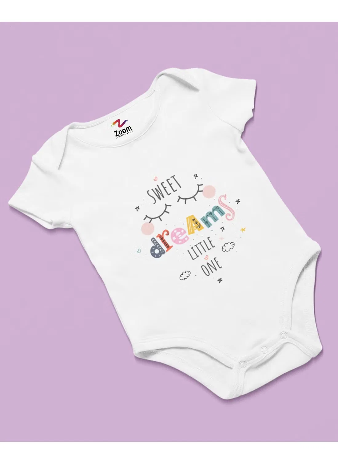 Боди-комбинезон с коротким рукавом Sweet dreams little one Zoom, белый